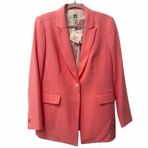 ANNE‎ KLEIN Stretch Knit Blazer Pink Dahlia size 10 NEW